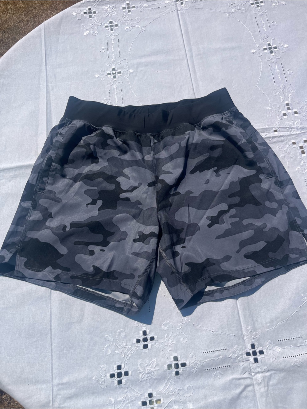 Bearbottom Youth Bots Gray Camo Athletic Shorts with Comfort Waistband